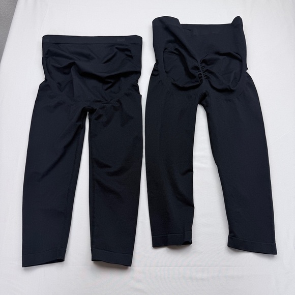 Undefined Other - Women's Maternity Black Capri Leggings - Tummy support  (2 pair)